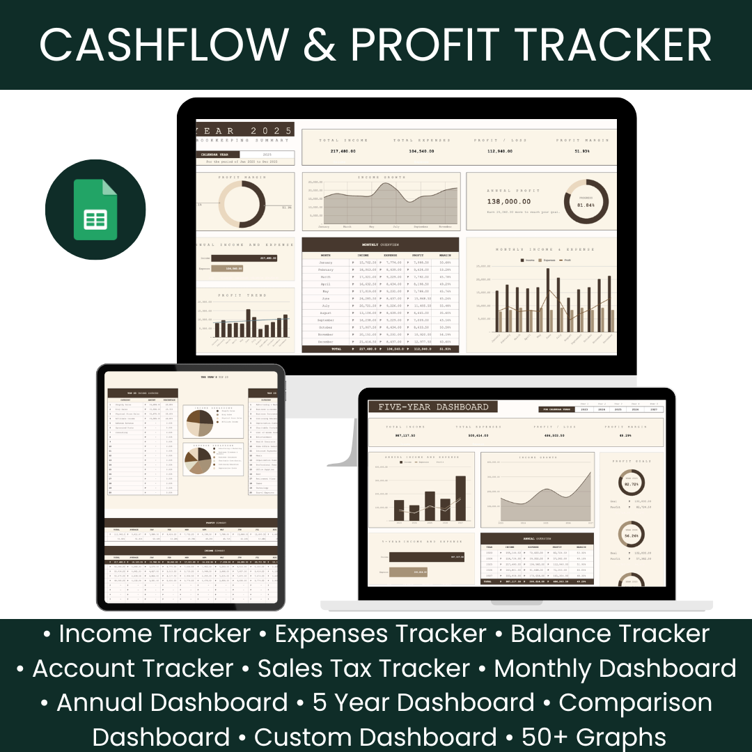 Cashflow & Profit Tracker Spreadsheet