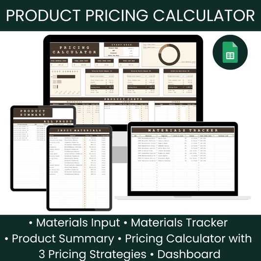 Product Pricing Calculator Spreadsheet