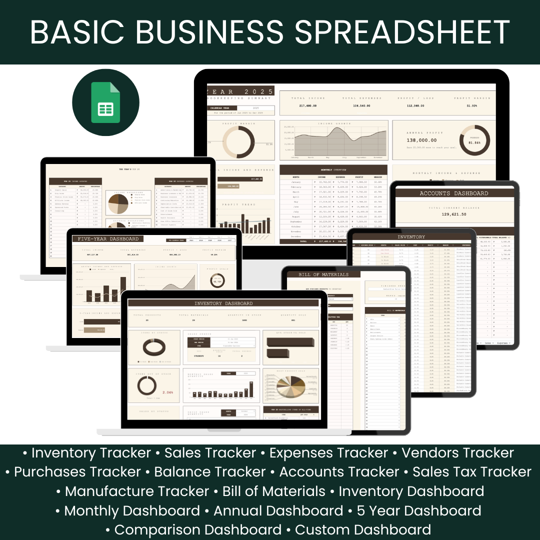 [BUNDLE] Basic Business Spreadsheet