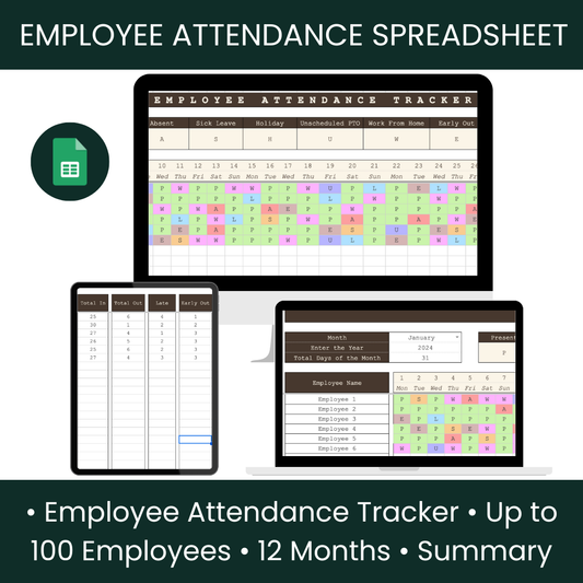 Employee Attendance Spreadsheet